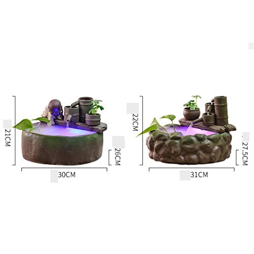 XKUN Pescado Cuenco Personalidad Cerámica Creativa Tanque de Pesca Aquarium Hogar, Pequeño, Vivir, Habitación, Tanque de Pescado Fuente de Escritorio, Humidificador Decoración Creativa de la Pecera/C