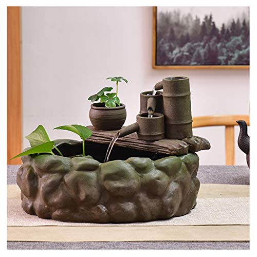 XKUN Pescado Cuenco Personalidad Cerámica Creativa Tanque de Pesca Aquarium Hogar, Pequeño, Vivir, Habitación, Tanque de Pescado Fuente de Escritorio, Humidificador Decoración Creativa de la Pecera/C