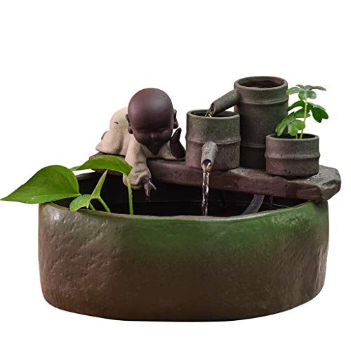 XKUN Pescado Cuenco Personalidad Cerámica Creativa Tanque de Pesca Aquarium Hogar, Pequeño, Vivir, Habitación, Tanque de Pescado Fuente de Escritorio, Humidificador Decoración Creativa de la Pecera/C