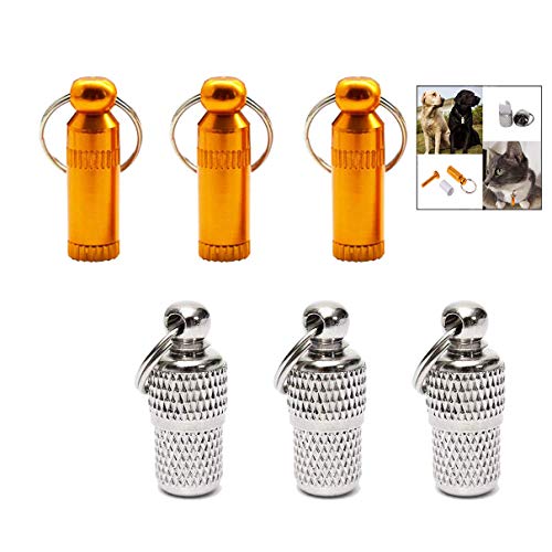 XLKJ 6PCS Etiquetas de Identificación de Mascotas Anti-Perdido para Collar Perro Collar Gato Accesorios para Mascotas Decoraciones Llavero