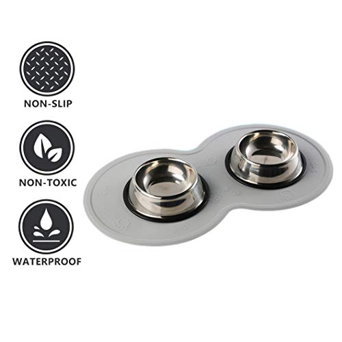 XLKJ Tapete para Comer Perro Gato, Tapete de Silicona Impermeable para Alimentación de Gatos, Antideslizante Impermeable Tapete para Comer de Mascota