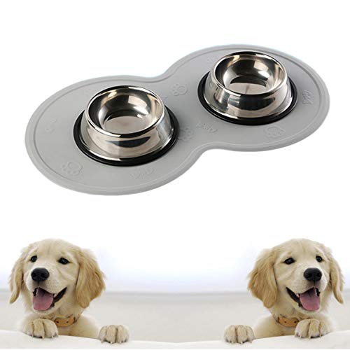 XLKJ Tapete para Comer Perro Gato, Tapete de Silicona Impermeable para Alimentación de Gatos, Antideslizante Impermeable Tapete para Comer de Mascota