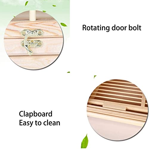 XQWERJ Bird Cage Outdoor Birdhouse Large Pigeon Nest Box Pet Supplies Poultry Small Animal Pet House Poultry Transport Cage (Wood Color 60 * 30 * 35cm)