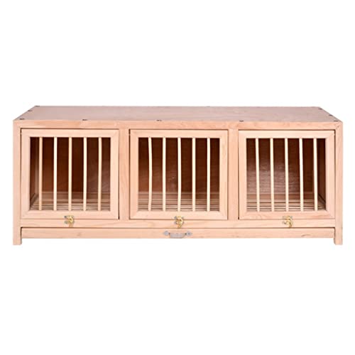 XQWERJ Bird Cage Outdoor Bird's Nest Boutique Three-Door Bird Cage Pet Supplies (Wood Color 90 * 30 * 35cm)