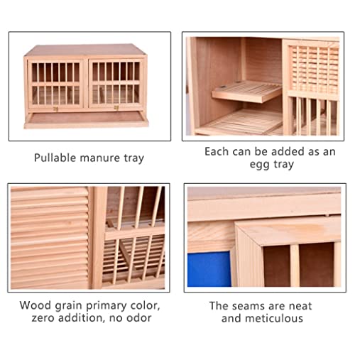 XQWERJ Bird Cage Pigeon Gear Adjustable Cage Custom Breeding Cage Pet Parrot Cage Flip Door (Wood Color 80 * 40 * 45cm)