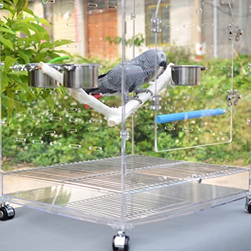 XQWERJ Birdhouses Bird Cage with Wheels Luxury Parrot Villa Boutique Breeding Cage (Clear 60 * 50 * 80cm)