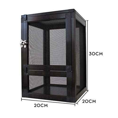 Xu-pet Aleación de Aluminio Respirable Arbóreo Tanque, camaleón, geco, Lagartija, Ardilla, Vivero Caja de alimentación, Familia Regalo (Color : Black)