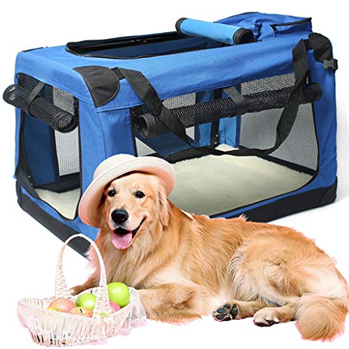 Xu Yuan Jia-Shop Jaula para Perros Cajón Azul Plegable Perro Suave, Interior y Exterior Pet Home Coche Perrera excursión Bolsa de Transporte de Equipaje for Mascotas Jaula para Transporte (Size : XL)