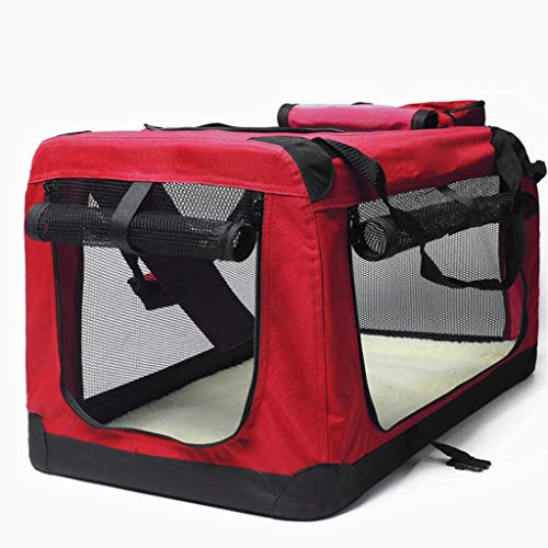 Xu Yuan Jia-Shop Jaula para Perros Cajón Rojo Plegable Perro Suave, Interior y Exterior Pet Home Coche Perrera excursión Bolsa de Transporte de Equipaje for Mascotas Jaula para Transporte (Size : S)