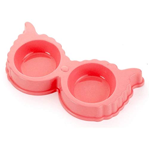 Xuejuanshop- Platos elevados Alimentador del Animal doméstico del Cuenco del Animal doméstico del Cuenco del Doble del Acero Inoxidable Bandeja de la alimentación del Gato y del Perro (Color : Pink)