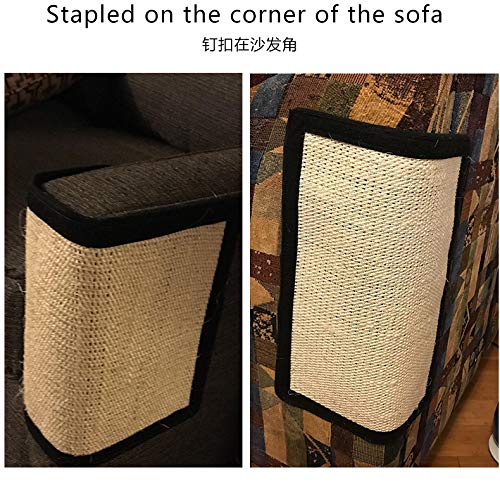 XUMU - Almohadilla para rascadores de gatos, protector de sofá para gatos, sisal natural, alfombrilla para rascador, lavable, duradera, con una bonita bola.