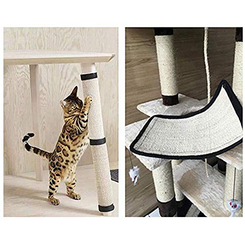 XUMU - Almohadilla para rascadores de gatos, protector de sofá para gatos, sisal natural, alfombrilla para rascador, lavable, duradera, con una bonita bola.