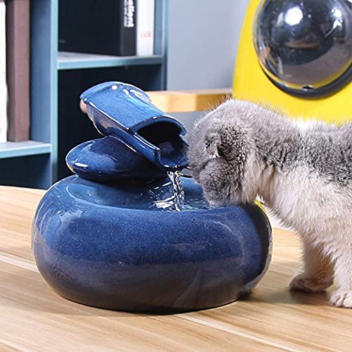 XUNMAIFLB Bebedero para Gatos, Bebedero para Gatos, Cuenco De Agua Eléctrico Automático Súper Silencioso, Fuente De Cerámica para Mascotas para Perros Y Gatos Bebedero para Mascotas