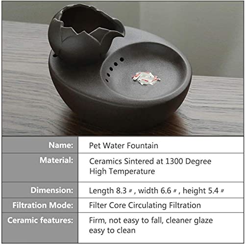 XUNMAIFLB Dispensador De Agua Inteligente Cat Dispensador De Agua De Cerámica Filtro De Agua Potable para Gatos Fuente De Agua Circulante Automática