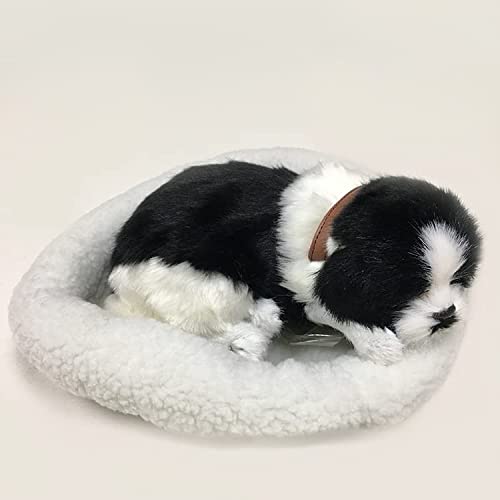 XuRX 13 '' Gato Realista, Lindo Simulación Sleeping Cat Felpa muñeca de Juguete, Felpa de respiración del Gato y el Gato Mullido y del Amortiguador, Delicada y Suave sensación de la Mano