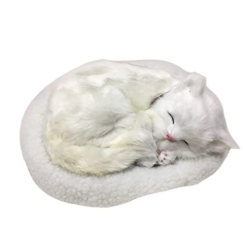 XuRX 13 '' Gato Realista, Lindo Simulación Sleeping Cat Felpa muñeca de Juguete, Felpa de respiración del Gato y el Gato Mullido y del Amortiguador, Delicada y Suave sensación de la Mano