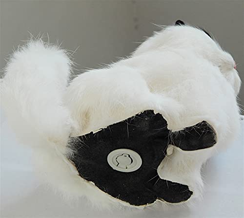 XWYZY Peluche Interactivo, Real Pelo Cat Muñecas Simulación Animal Juguete Gatos Niños Pet Cat Peluche Toys Adornos Regalo Cumpleaños Electrónico Pet (Color : Black)