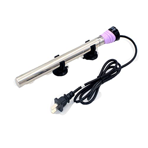 XWZS Calefacción de acuarios, Barra de calefacción Acuario Termostato de Acero Inoxidable Termostato eléctrico Calentador de calefacción Diccionario Ajustable Betta Acuario Termostato (500W),Plata