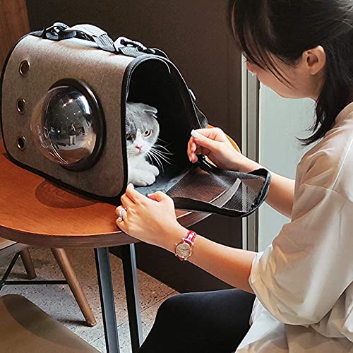 XXW Transportín para Mascotas, Transportador Portátil para Gatos, Bolsa De Viaje De Transporte Ligero Y Transpirable, Bolsa para Perros Plegable Aprobada por La Aerolínea,Café