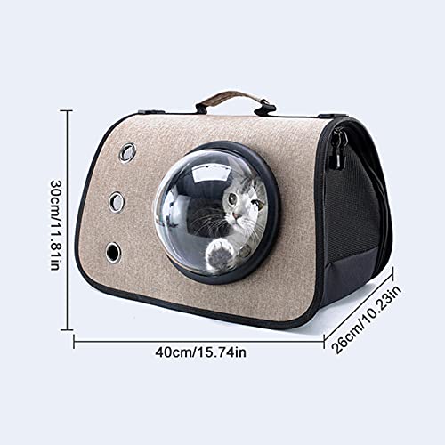 XXW Transportín para Mascotas, Transportador Portátil para Gatos, Bolsa De Viaje De Transporte Ligero Y Transpirable, Bolsa para Perros Plegable Aprobada por La Aerolínea,Café