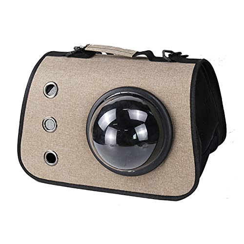 XXW Transportín para Mascotas, Transportador Portátil para Gatos, Bolsa De Viaje De Transporte Ligero Y Transpirable, Bolsa para Perros Plegable Aprobada por La Aerolínea,Café