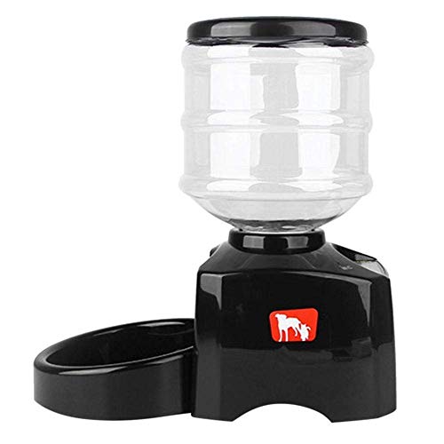 XYSQWZ Alimentador Inteligente de 5.5L dispensador automático de Alimentos alimentador de Mascotas con Pantalla LCD Temporizador de grabación de Sonido programable para Perro Gato Negro 39Cm
