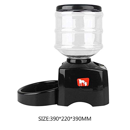 XYSQWZ Alimentador Inteligente de 5.5L dispensador automático de Alimentos alimentador de Mascotas con Pantalla LCD Temporizador de grabación de Sonido programable para Perro Gato Negro 39Cm