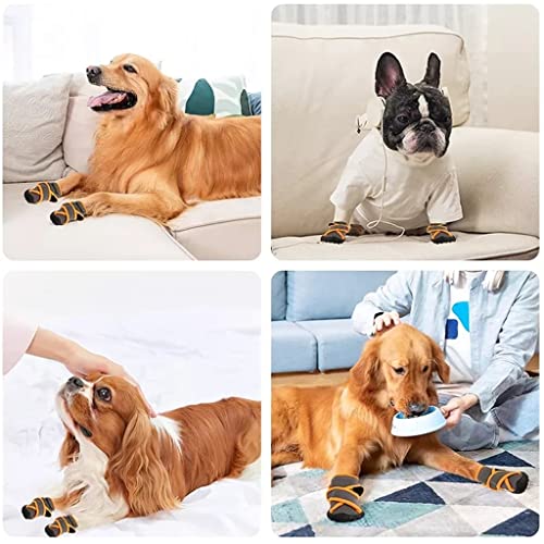 XZJJZ Zapatos suaves para perros Zapatos impermeables Resistentes antideslizantes Correas cruzadas ajustables Botas para mascotas para caminar de pie Senderismo Correr (Color : Gray, Size : L code)