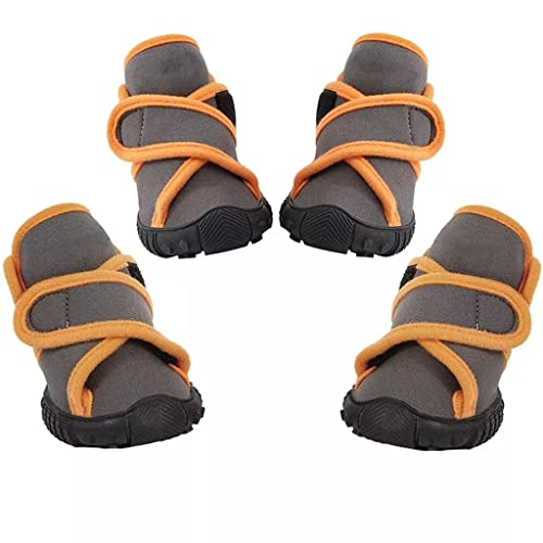 XZJJZ Zapatos suaves para perros Zapatos impermeables Resistentes antideslizantes Correas cruzadas ajustables Botas para mascotas para caminar de pie Senderismo Correr (Color : Gray, Size : L code)