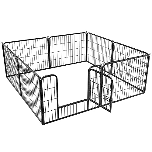 Yaheetech 8pcs Valla para Perros Paneles Metálica para Animales Pequeños Corral Plegable para Mascotas 80x60cm