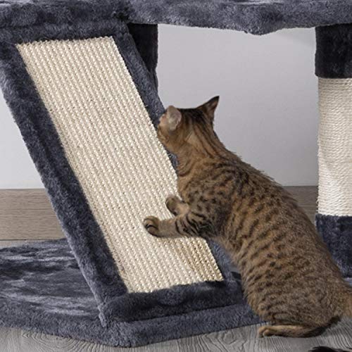 Yaheetech Rascador para Gatos Árbol para Gatos de 137 cm con Nidos Centro de Juego Escalador para Mascotas Gatitos Gris