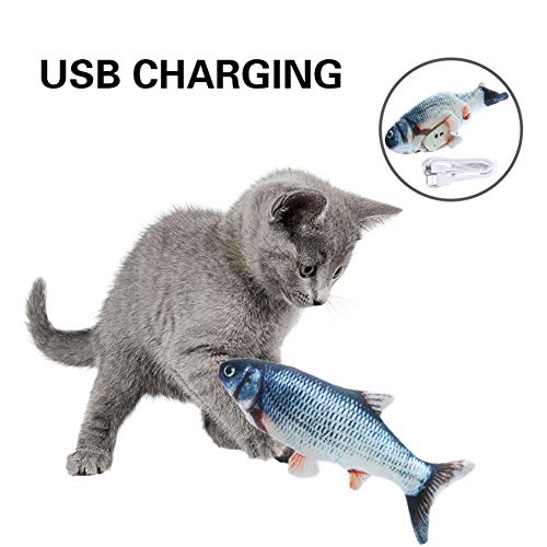 Yamer Cat Toys Catnip 3D Interactivo, Forma de pez Suave, Almohada mordida mordida, Suministros para Gatito Interior