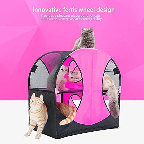 YAMMY Marco de Escalada para Gatos Rueda de la Fortuna para Gatos Túnel para Gatos Zona de Juegos para Gatos Arena para Gatos Tienda de campaña para Gatos (Mascota)