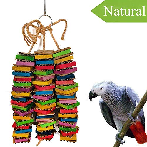 Yantan Juguete para loros GrooE VVGel cartón Big Bird juguete africano de papagayo gris juguete de madera natural con clip