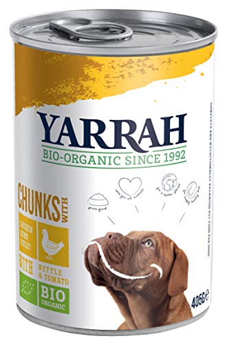 YARRAH Comida para Perros orgánica con Pollo, ortiga, Tomate, 405 g, 12 Unidades (12 x 405 g)