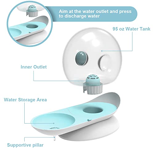 YATOSEEN Dispensadores de Agua para Mascotas para Gatos y Perros dispensador automático de Agua por Gravedad con Forma de Caracol Gran Capacidad 2,8 L Fuente de Agua para Gatos Bebedero para Mascotas