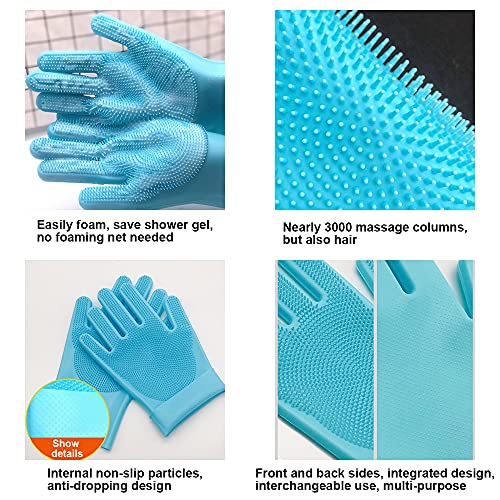 YATOSEEN Toalla de Secado para Perros súper Absorbente, Toalla de baño de Microfibra Suave para Mascotas Que Absorbe la Humedad y Seca la Mascota rápidamente con Guantes de Fregar Accesorios de baño