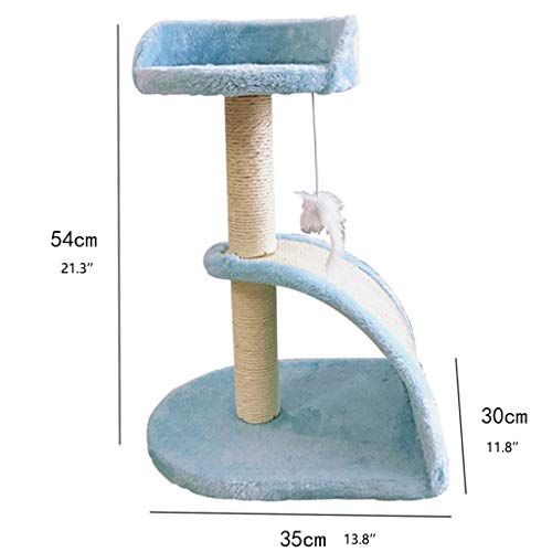 YBYP Rascador de gato para gato Torre de gato Marco de escalada para gato Rascador de gato Poste de árbol Rascador Muebles Gimnasio Casa Juguete Gato Plataforma de salto Árbol de gato (Color: Azul)