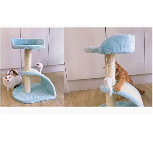 YBYP Rascador de gato para gato Torre de gato Marco de escalada para gato Rascador de gato Poste de árbol Rascador Muebles Gimnasio Casa Juguete Gato Plataforma de salto Árbol de gato (Color: Azul)