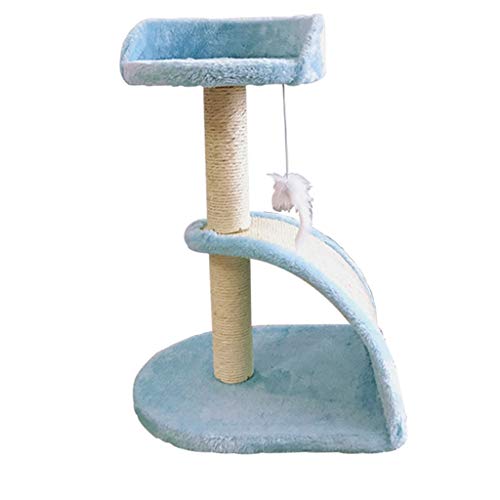 YBYP Rascador de gato para gato Torre de gato Marco de escalada para gato Rascador de gato Poste de árbol Rascador Muebles Gimnasio Casa Juguete Gato Plataforma de salto Árbol de gato (Color: Azul)