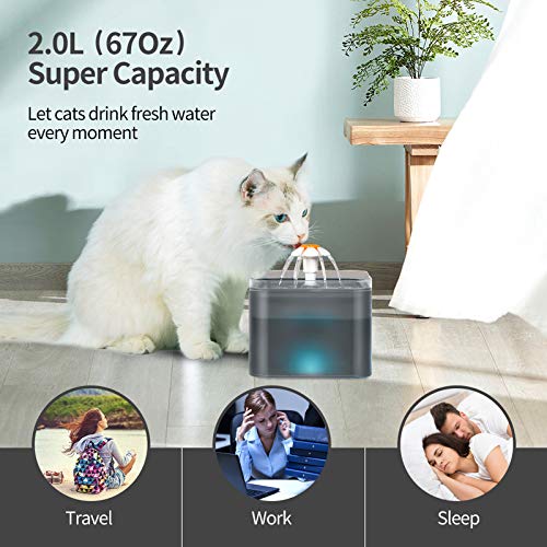 YChoice365 Fuente de Agua para Mascotas, dispensador de Agua para Mascotas, Fuente de Agua para Perros Ultra silenciosa automática, Suministros de Agua, Bebedero automático para Mascotas