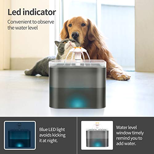 YChoice365 Fuente de Agua para Mascotas, dispensador de Agua para Mascotas, Fuente de Agua para Perros Ultra silenciosa automática, Suministros de Agua, Bebedero automático para Mascotas