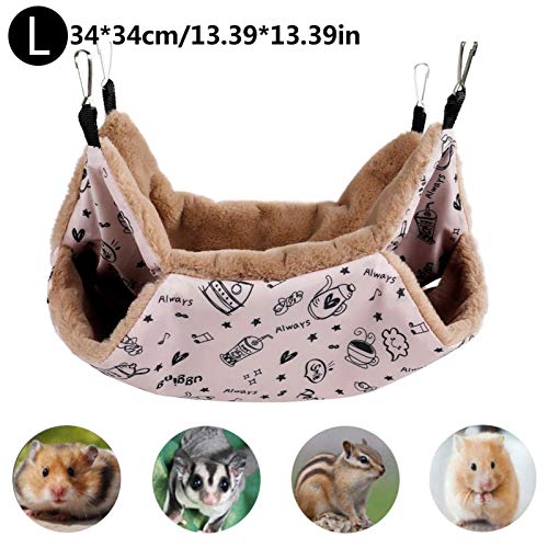 Yeahb Hamaca para Mascotas Pequeñas Doble Capa Cama Hamaca Colgante para Mascotas Hamaca De Hámster Hamaca Colgante para Roedores para Hámster, Ardilla Voladora, Ardilla,Chinchilla, Erizo, Visón, Etc
