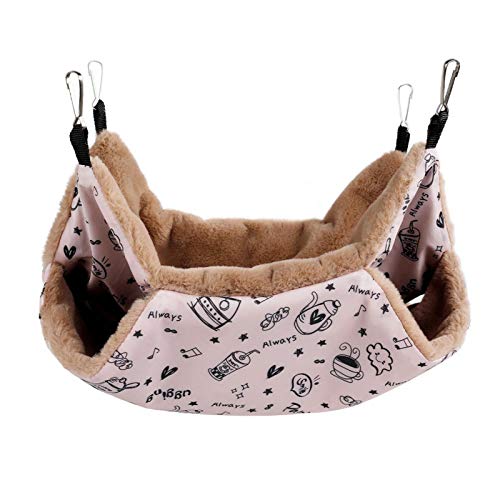 Yeahb Hamaca para Mascotas Pequeñas Doble Capa Cama Hamaca Colgante para Mascotas Hamaca De Hámster Hamaca Colgante para Roedores para Hámster, Ardilla Voladora, Ardilla,Chinchilla, Erizo, Visón, Etc
