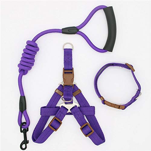 YFCTLM Correa de Perro Correa de Nylon Correa de Perro del Animal doméstico de reproducción y Gato o un Collar de adiestramiento y arnés () 1,2 m (Color : Yel, Size : L 50 65cm Chest)