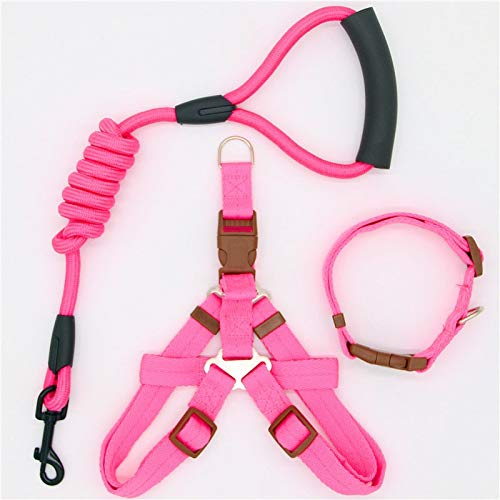 YFCTLM Correa de Perro Correa de Nylon Correa de Perro del Animal doméstico de reproducción y Gato o un Collar de adiestramiento y arnés () 1,2 m (Color : Yel, Size : L 50 65cm Chest)
