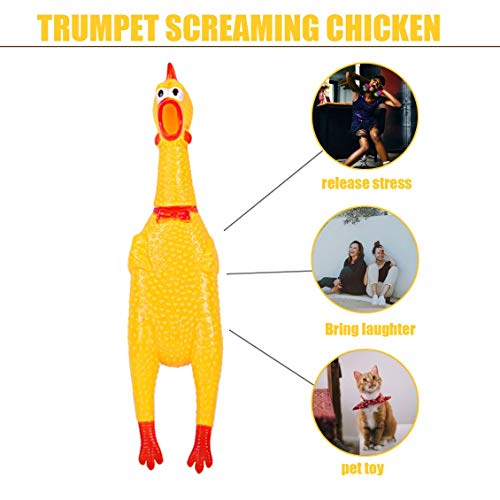 Ygerbkct Divertido Juguete para Mascotas Gallo chillón Pollo de Goma chillón Gallo Amarillo Atractivo Perro Gato Cachorro Juguete con Sonido