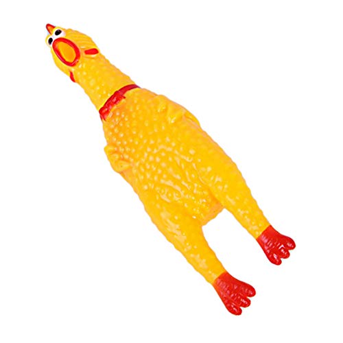 Ygerbkct Divertido Juguete para Mascotas Gallo chillón Pollo de Goma chillón Gallo Amarillo Atractivo Perro Gato Cachorro Juguete con Sonido