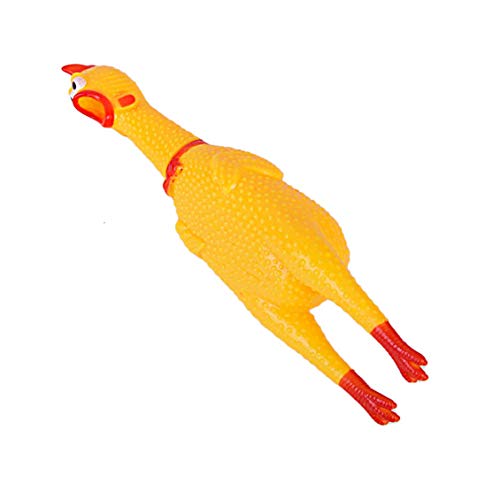 Ygerbkct Divertido Juguete para Mascotas Gallo chillón Pollo de Goma chillón Gallo Amarillo Atractivo Perro Gato Cachorro Juguete con Sonido