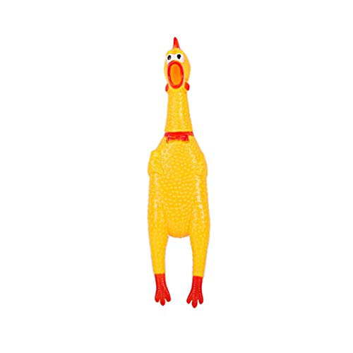 Ygerbkct Divertido Juguete para Mascotas Gallo chillón Pollo de Goma chillón Gallo Amarillo Atractivo Perro Gato Cachorro Juguete con Sonido